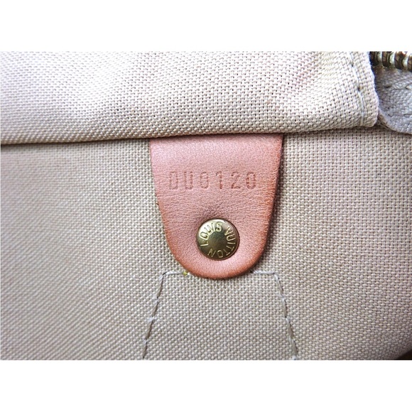 Louis Vuitton White and Tan Checkered Satchel - Picture 13 of 14